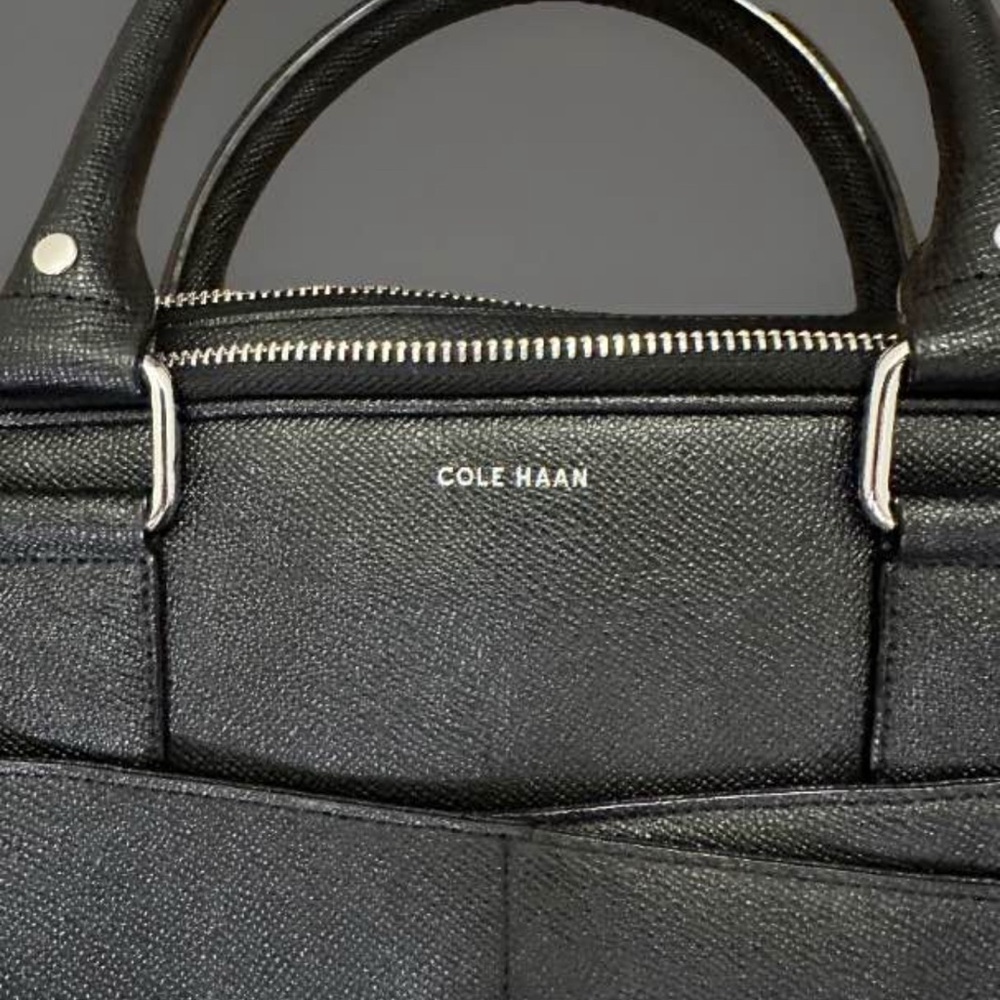 Cole Haan Pebbled Leather Black Briefcase